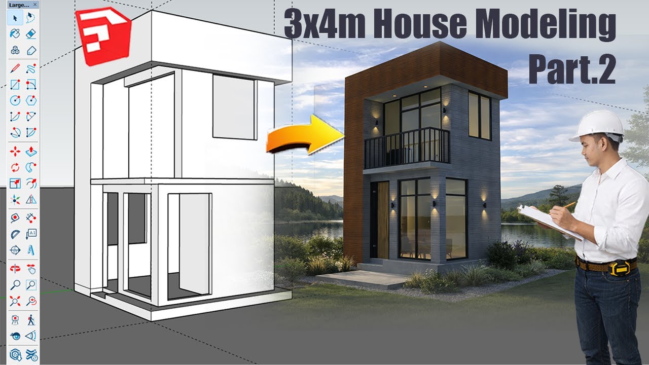 3D House Modeling Part 2 | From White Model to Finished House