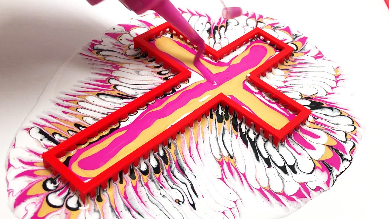 Pouring your Religion with the ✝️ Christian Cross ✝️ pouring tool - unexpected beautiful results!