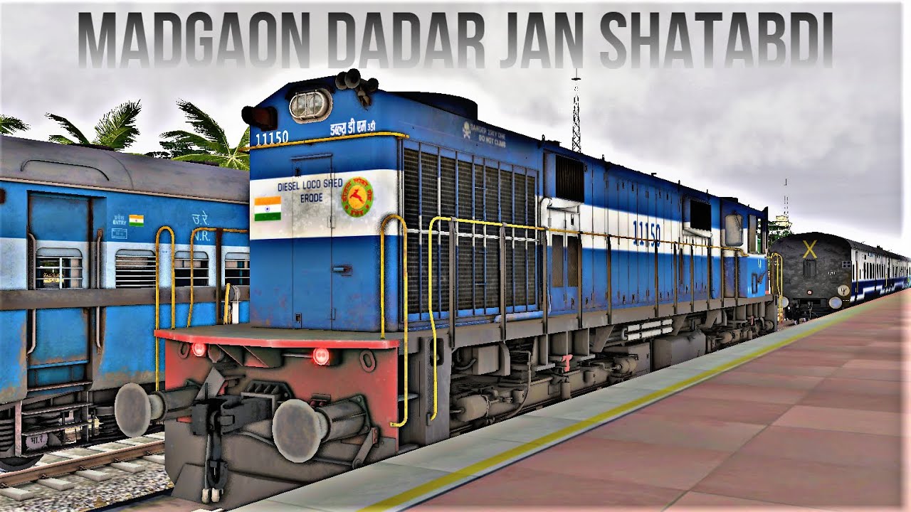#WDM3D Madgaon Dadar Jan Shatabdi Express Short Journey in Railworks Train Simulator