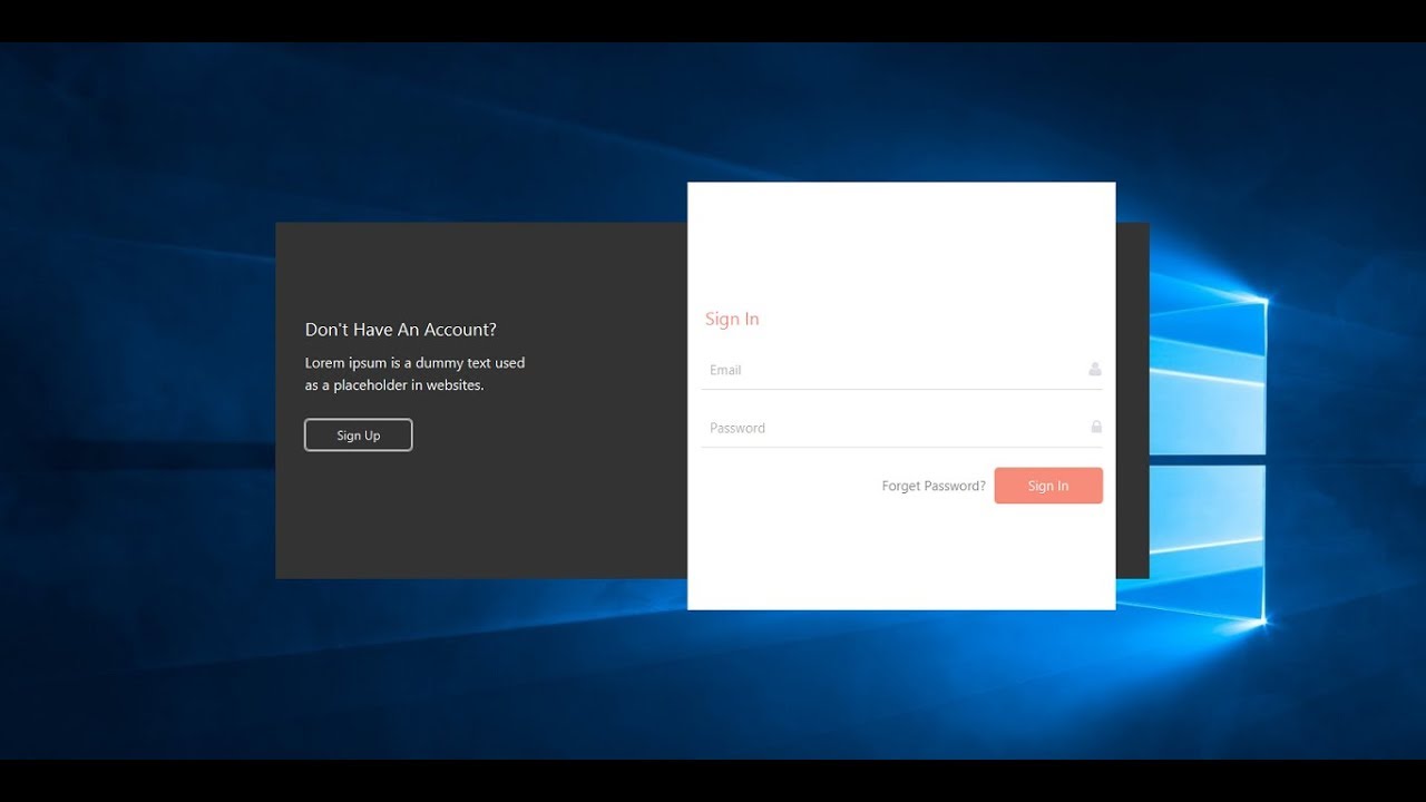 JavaFx - Animated Login And Sign Up Form
