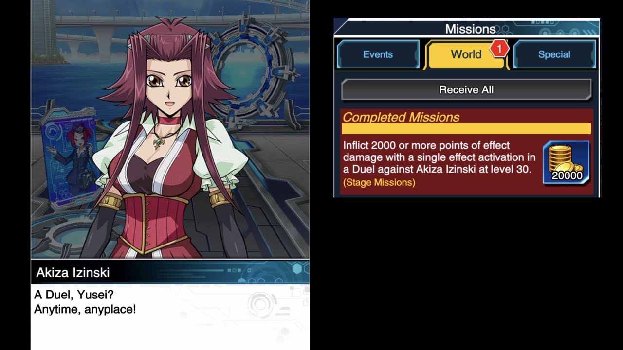 YuGiOh Duel Links - How to Inflict 2000 points of effect damage with a single effect against Akiza