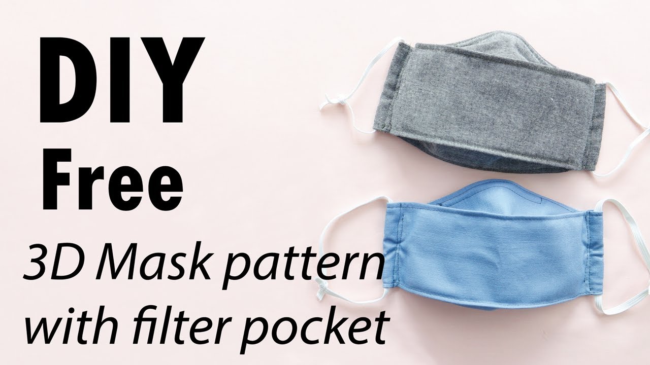 DIY Free pattern - 3D Mask with filter pocket (2 Sizes)