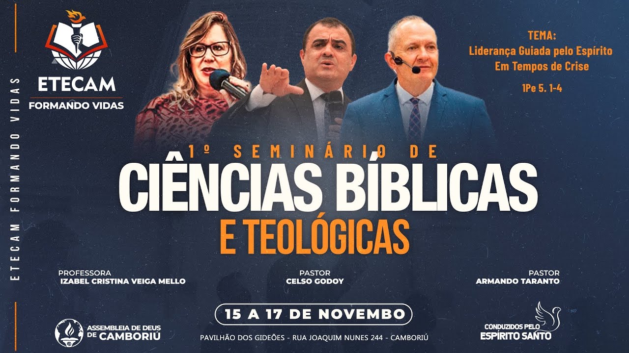 Semin&aacute;rio Ci&ecirc;ncias B&iacute;blicas ETECAM | 16/11/2024