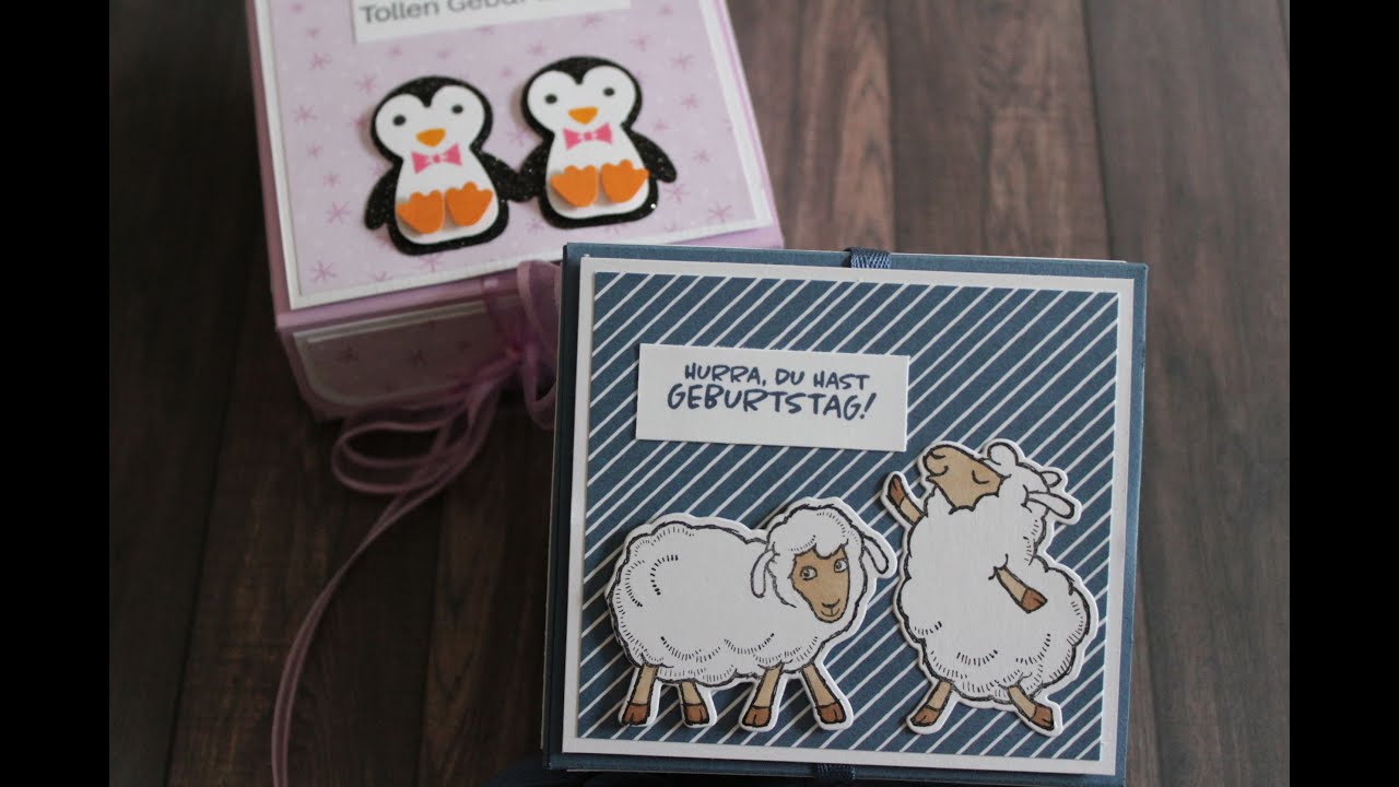 Geschenkbox mit Platz für Schoki/Gutschein und Karte mit Stampin`UP! Produkten!!! Knuddelgrüsse