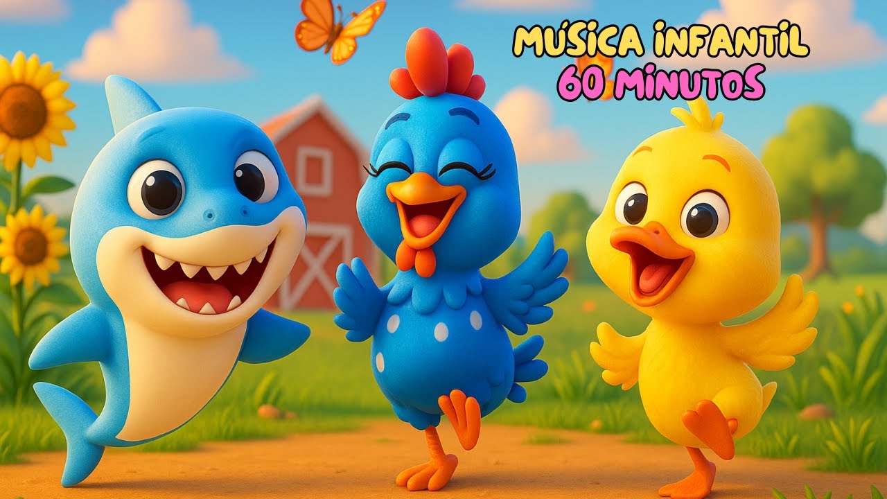 Canção do Baby Shark | Dança da Galinha Pintadinha | Funk do Patinho | 1 Hora de Canções da Fazenda