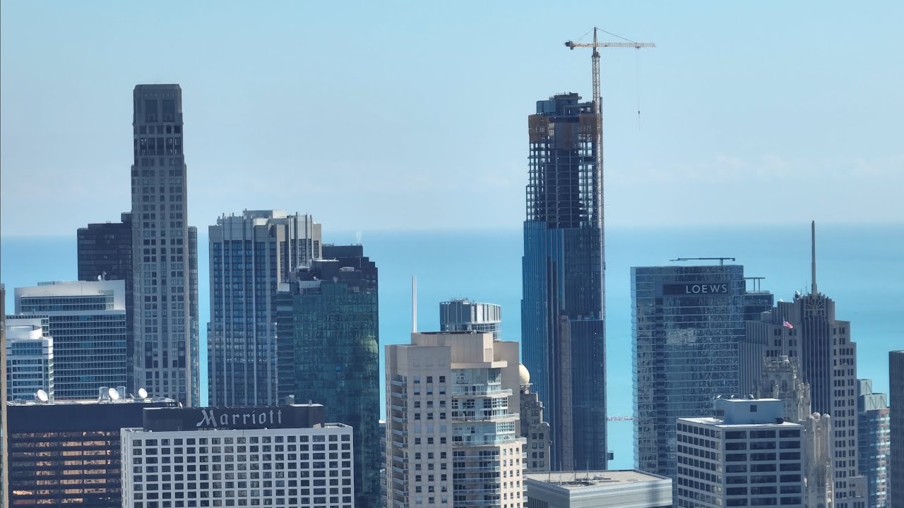 400 Lake Shore | Quick Drone Zoom Look At New Chicago Skyscraper