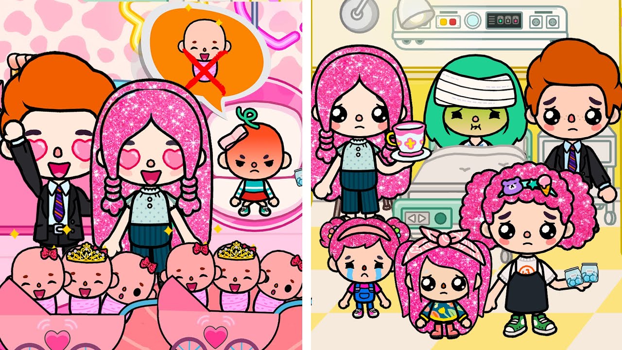 I Faked Being Sick To Make My Parents Love Me More Than My Sister 😥 | Sad Story | Toca Boca