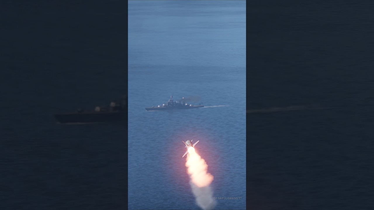 Fastest Cruise Missile Approaches  Naval Ship (Simulation) | No Real Footage