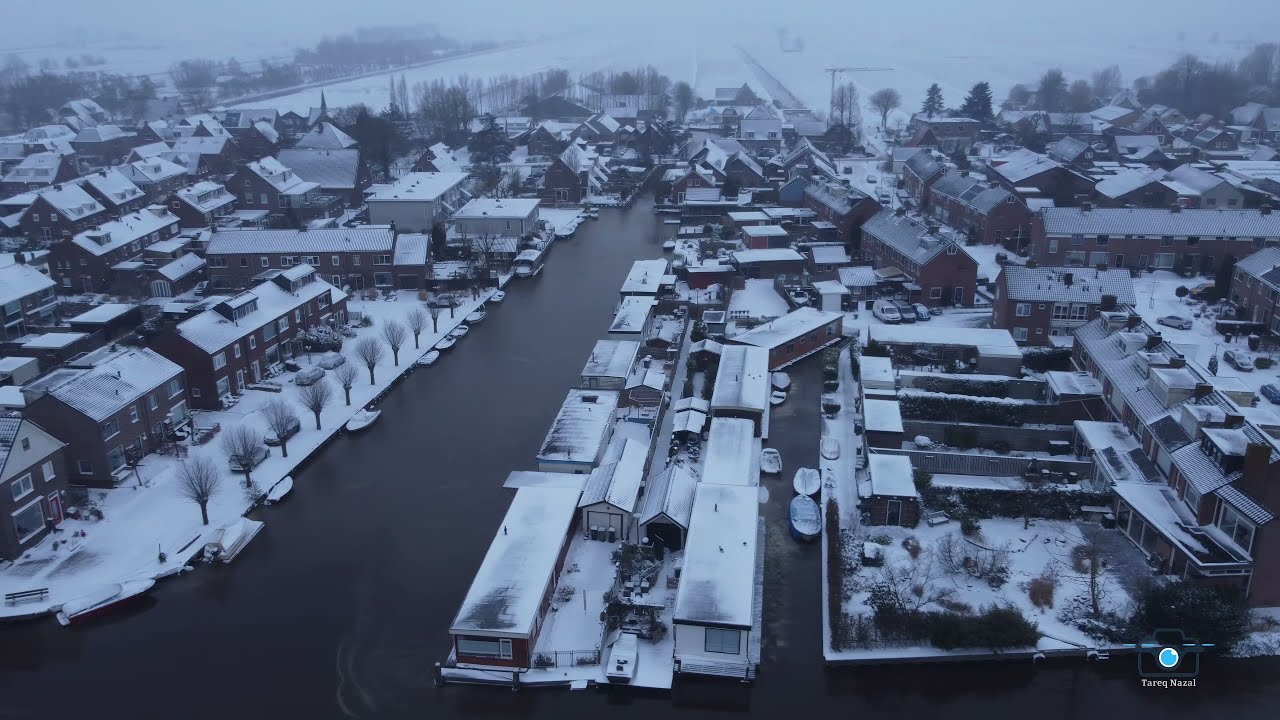 Snow in Wilnis, Netherlands