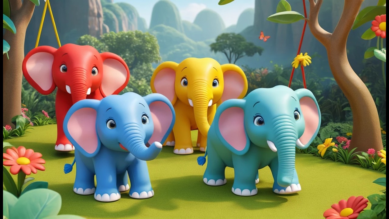 Four Little Toy Elephants Stomp Stomp Stomp 🐘 | Playful Counting Song for Kids