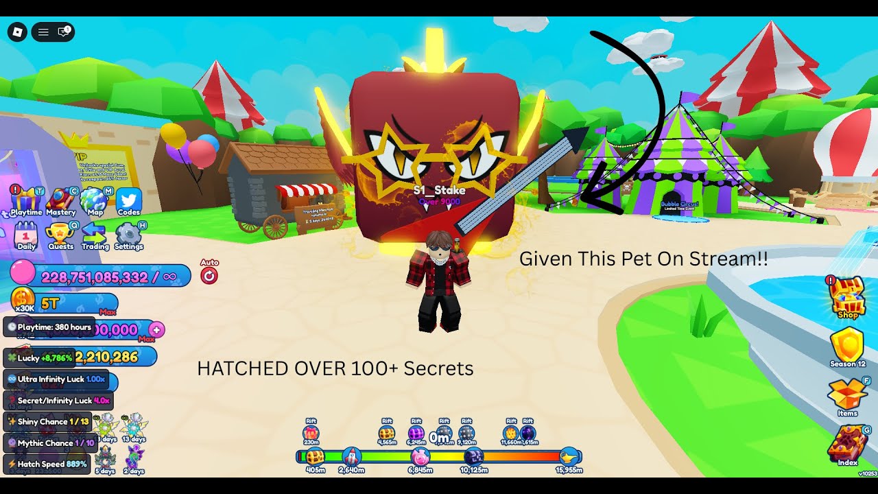 I hatched over 100+ secrets during the Admin Abuse on Saturday (BGSI)