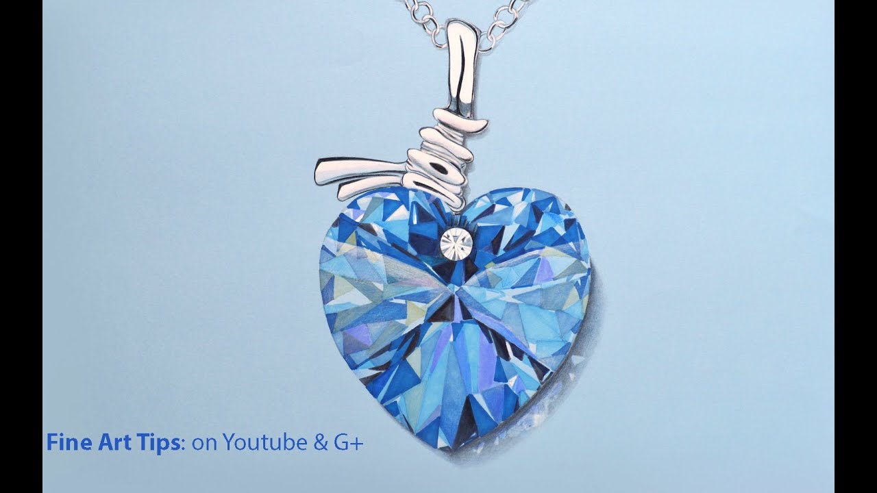 How to Draw a Swarovski Crystal Heart - Best Saint Valentine's Gift - Glass