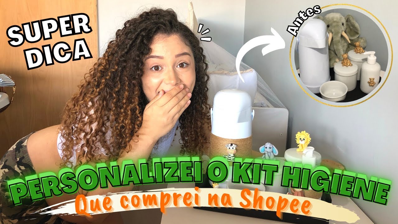 COMO PERSONALIZAR O KIT HIGIENE DE PORCELANA COM BISCUIT | Kit higiene do bebê personalizado safari