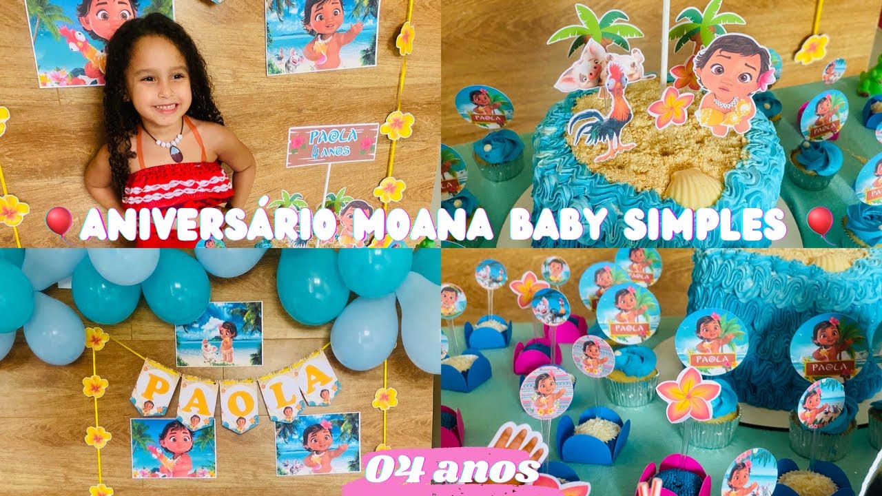 ANIVERSÁRIO MOANA SIMPLES | EM CASA | Marcela Thaysa #paolafez04 #moanababy #aniversariosimples