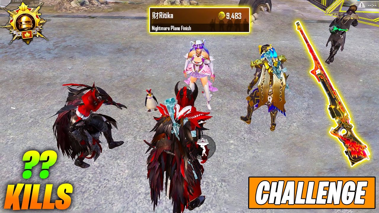 😱 OMG !! MAX RP GIRL SQUAD CHALLENGED ME & 2 BLOODRAVEN X-SUIT & PHARAOH X-SUIT IN BGMI NEW AMR GUN