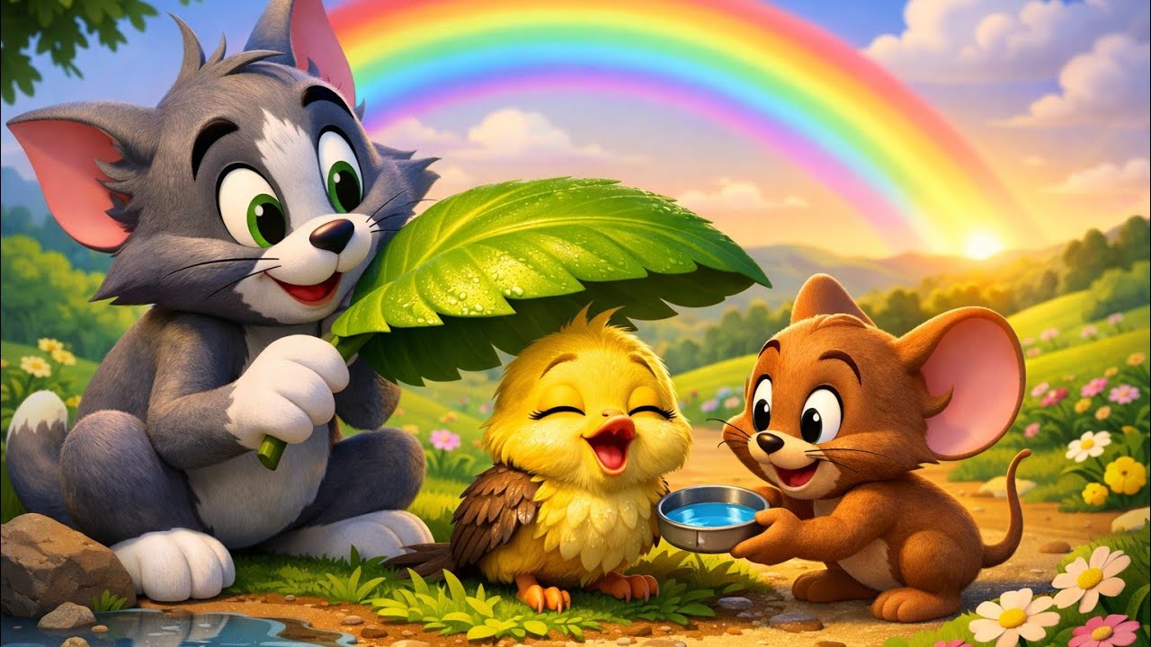 Tom and Jerry Part 13 | The Rainbow Rescue 🌈 | Kids Moral Story