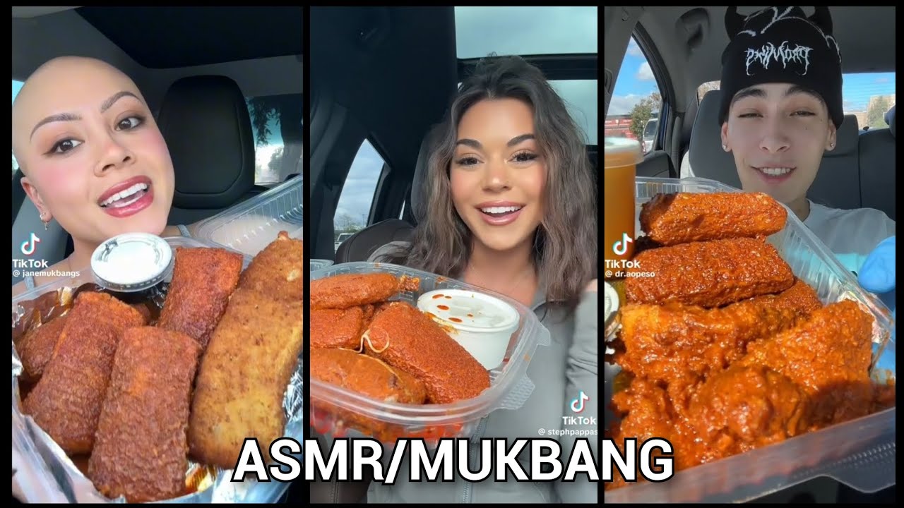 Tiktok compilation of Food Eating||ASMR & MUKBANG|| Nashville Hot Mozzarella Sticks from Chilli's✨