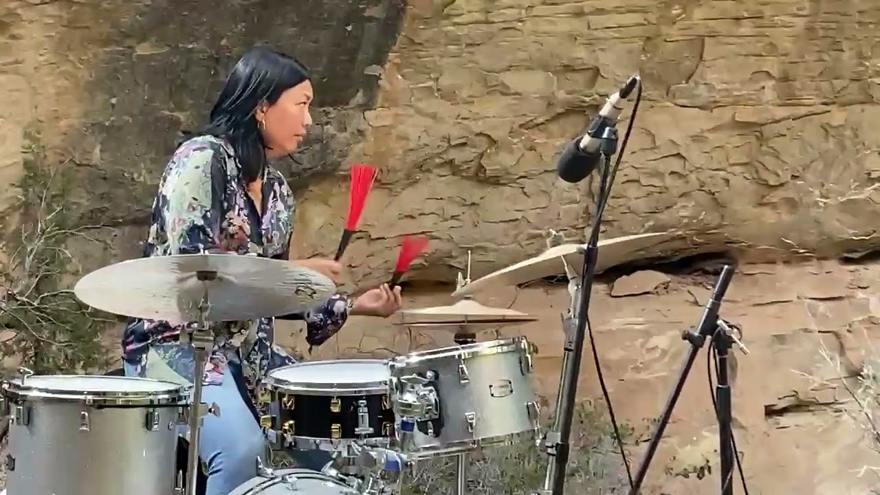 Susie Ibarra in Sand Canyon.  TANK residency.