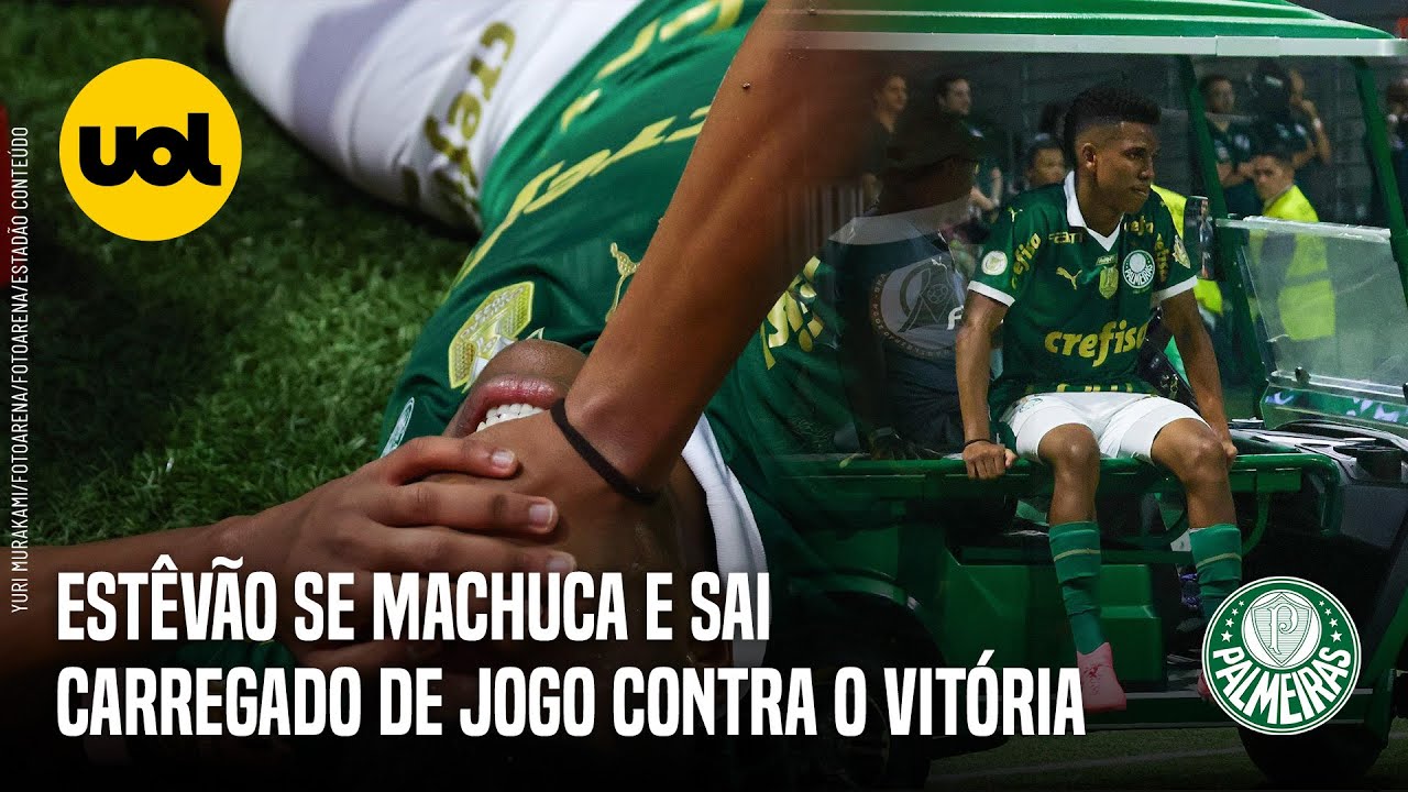 PALMEIRAS: ESTÊVÃO SOFRE LESÃO NO TORNOZELO E SAI CARREGADO EM JOGO CONTRA O VITÓRIA