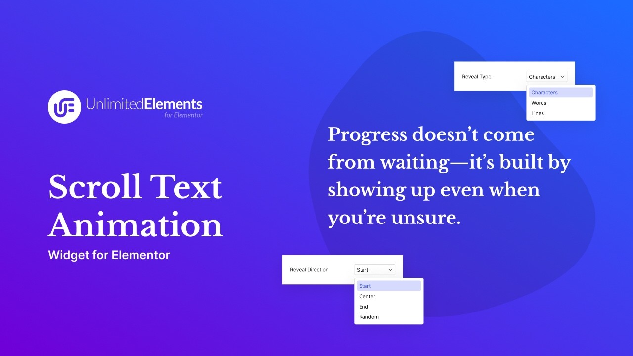 Как добавить анимацию прокрутки текста в Elementor