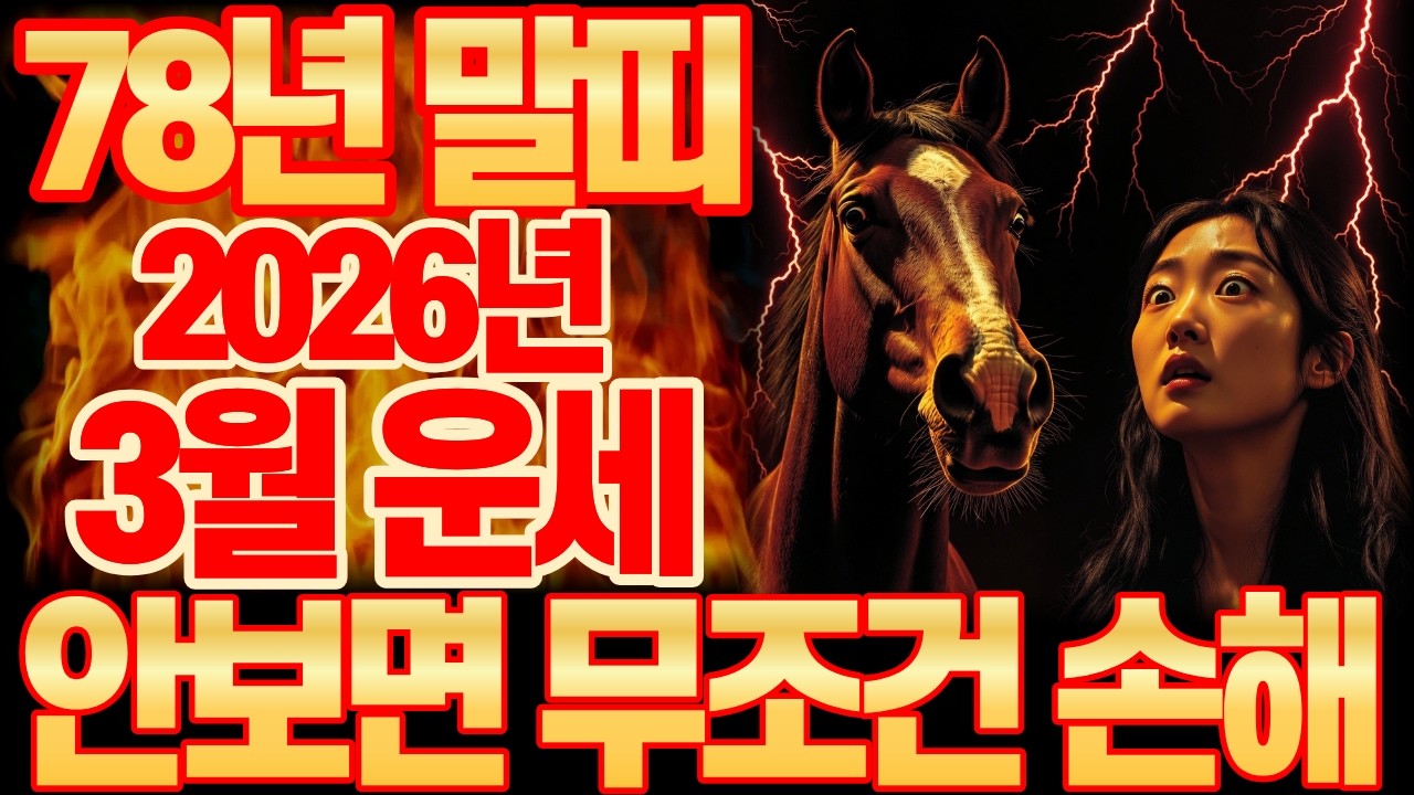 2026년 3월, 1978년 무오생 말띠, 대박 운세 총정리｜3월 행운 번호 공개