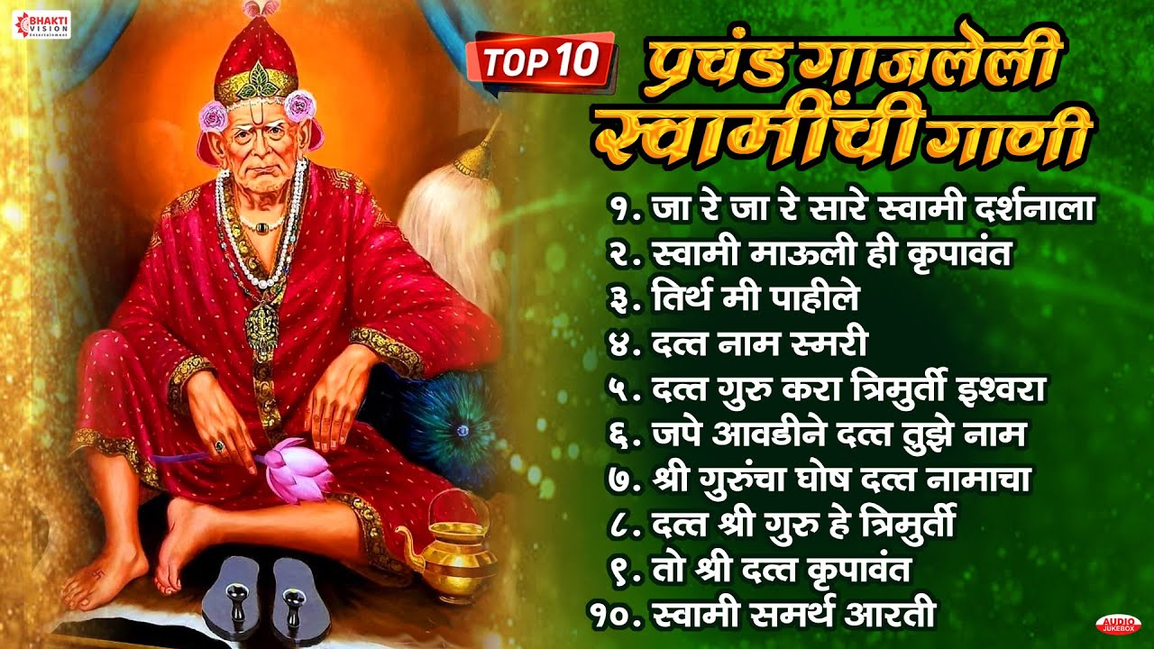 टॉप 10 प्रचंड गाजलेली स्वामी समर्थांची गाणी, NonStop Swami Samarth Bhaktigeete | Swami Samarth Songs