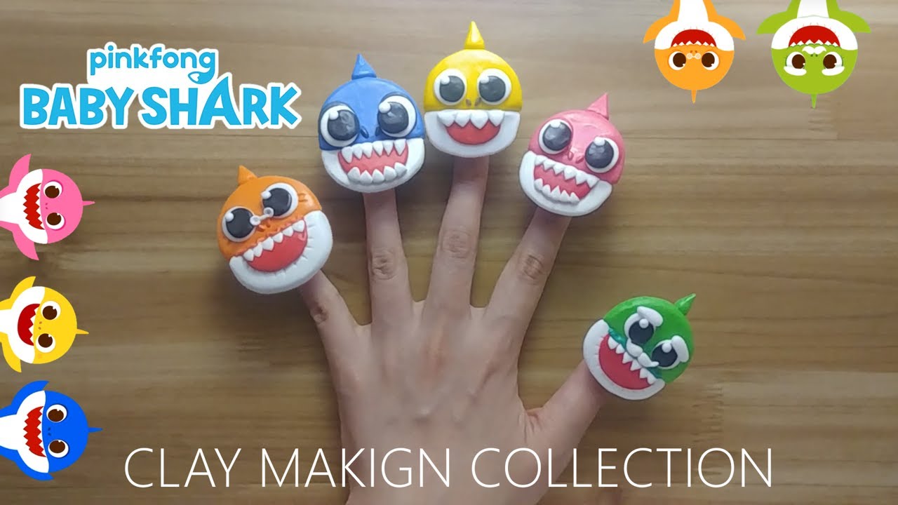 Finger family baby shark clay making collection 손가락 가족 상어가족 클레이로 만들기 모음