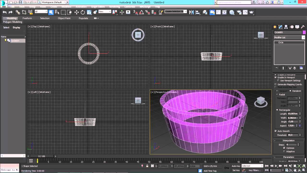 3ds Max для начинающих урок 15 ( shapes )