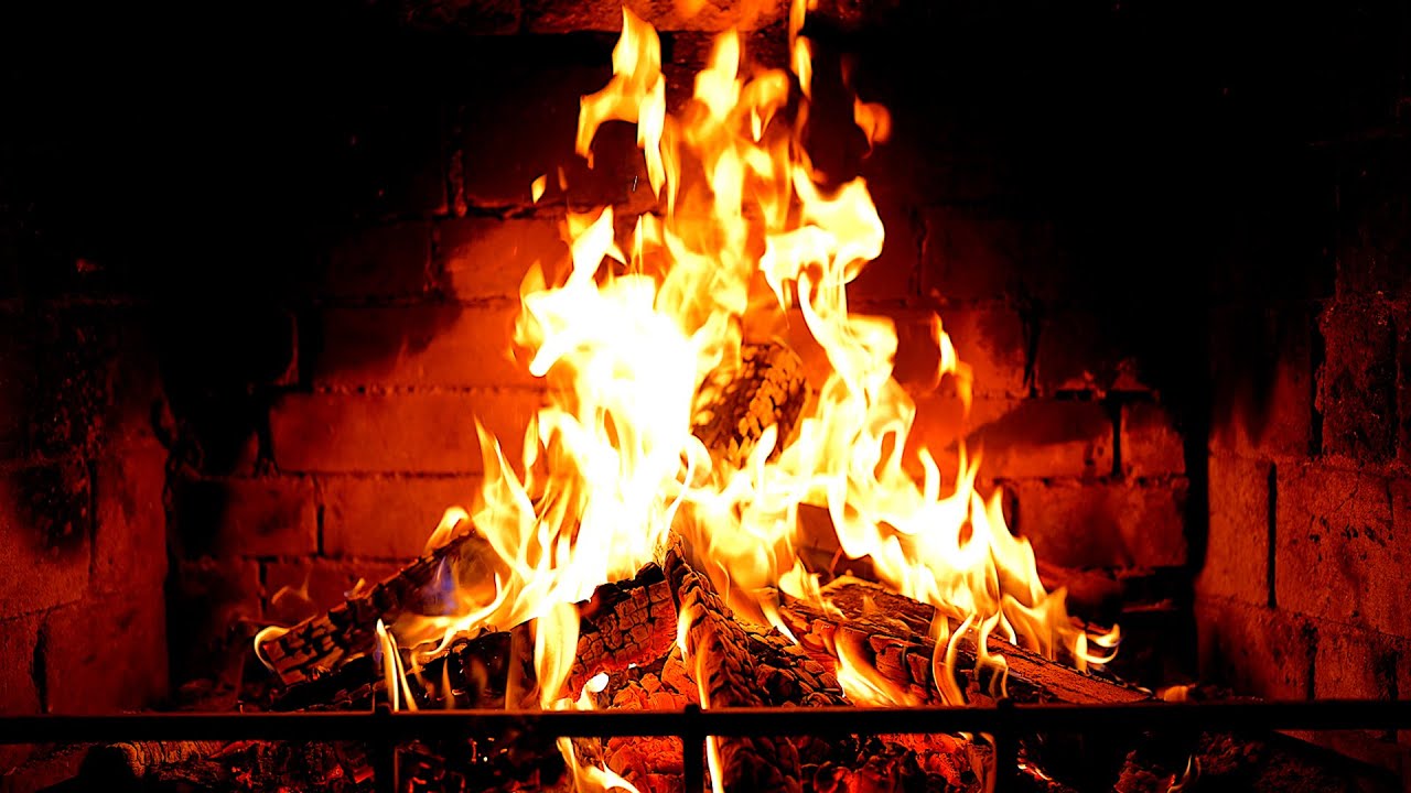 Cozy Fireplace 4K (12 HOURS). Fireplace with Crackling Fire Sounds. Fireplace Ambience
