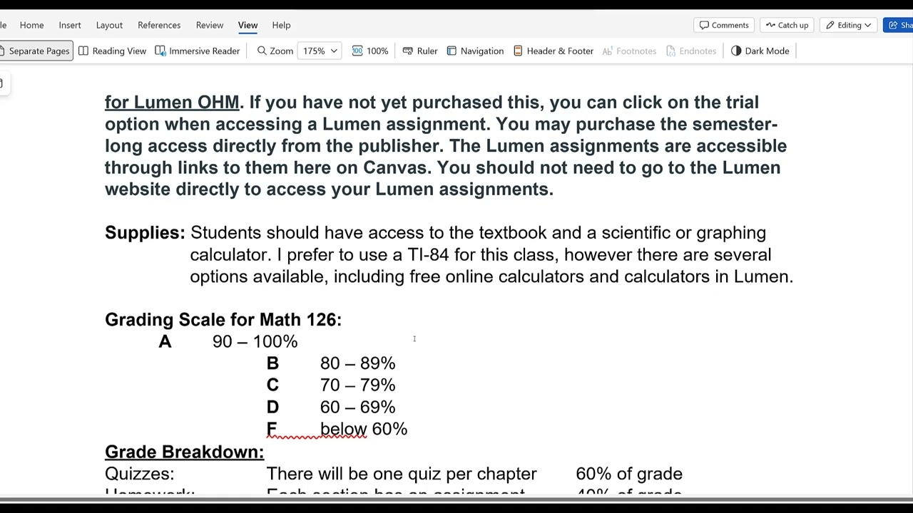 Math 126 8041 F25 Syllabus Review