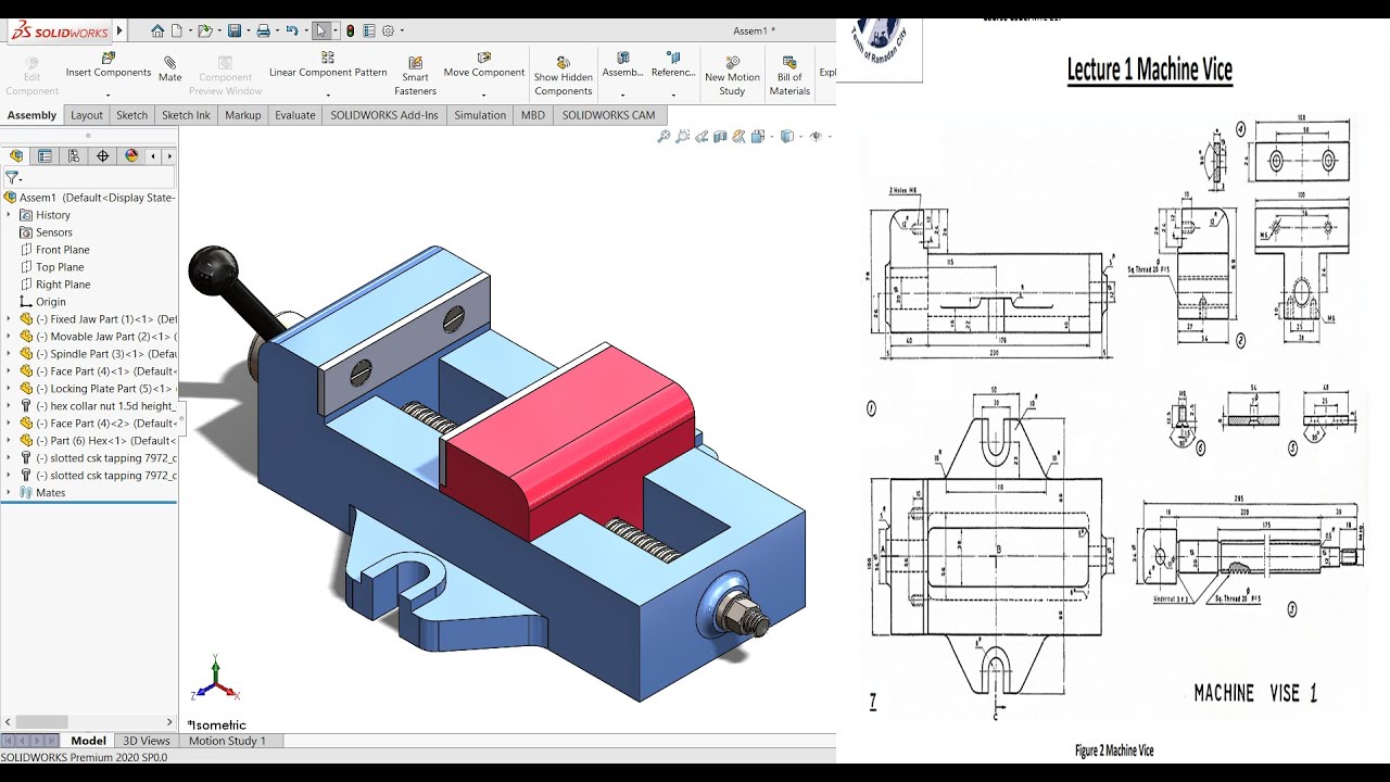 Machine Vise (2) in Solidworks