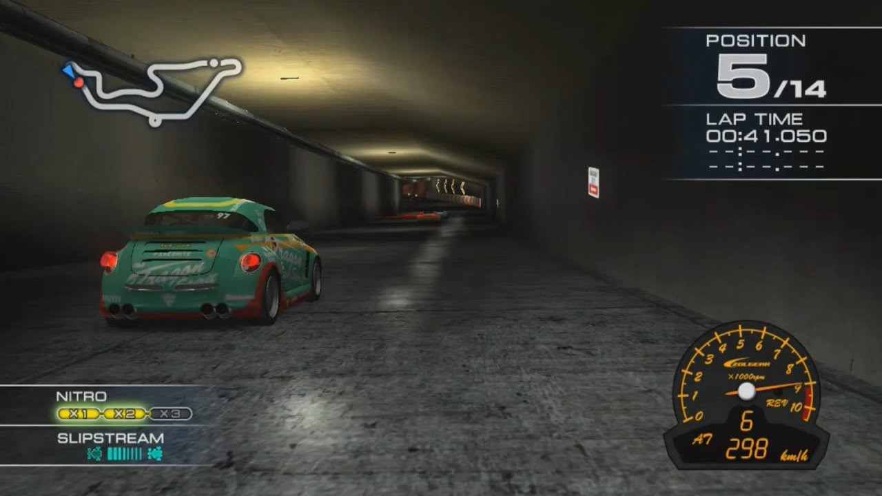 Ridge Racer 7 Maker's Trial ROLLING THUNDER with Jujak at Crossbay Tunnel R [Driver's view]