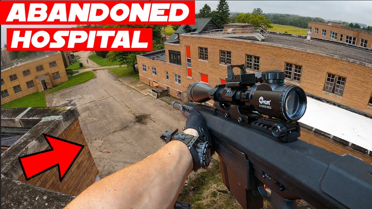 Геймплей Airsoft M107 HPA Sniper + MP7 AEG в заброшенной больнице!
