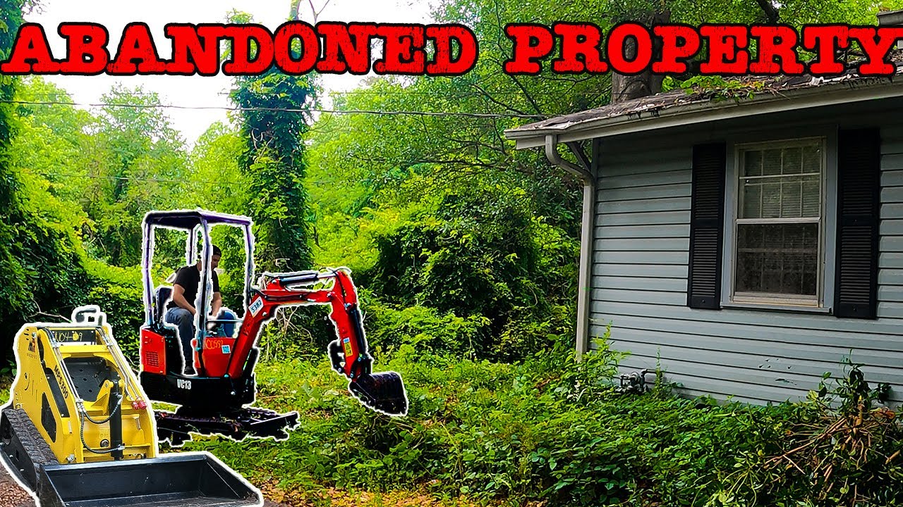Overgrown Abandoned Property Cleanup! 1 Man Job Big RESULTS  New Mini Skid Steer & Excavator Action
