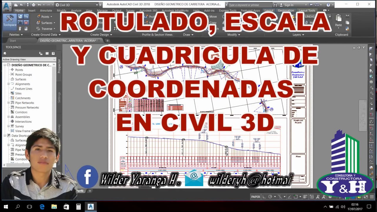 ROTULADO, ESCALA Y CUADRICULA DE COORDENADAS EN CIVIL 3D 2015 - 2026 (R2/2)