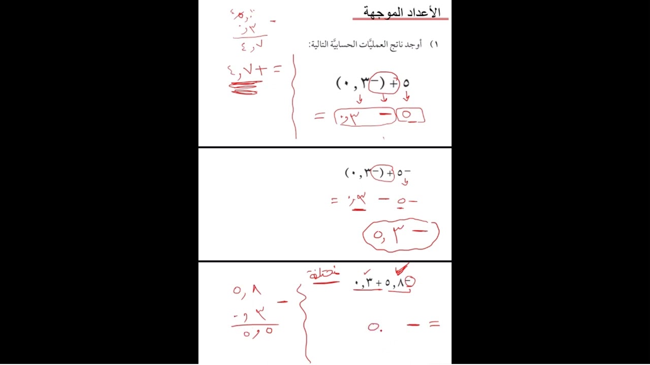 مراجعة للاختبار القصير رقم 1 - الصف الثامن -  أ  عمر الحمادي
