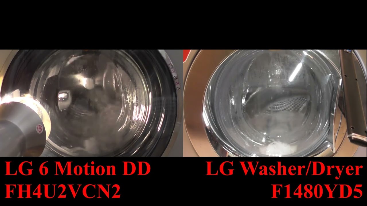 LG 6 motion DD vs LG Washer Dryer F1480YD5 Tub Clean cycle wash race
