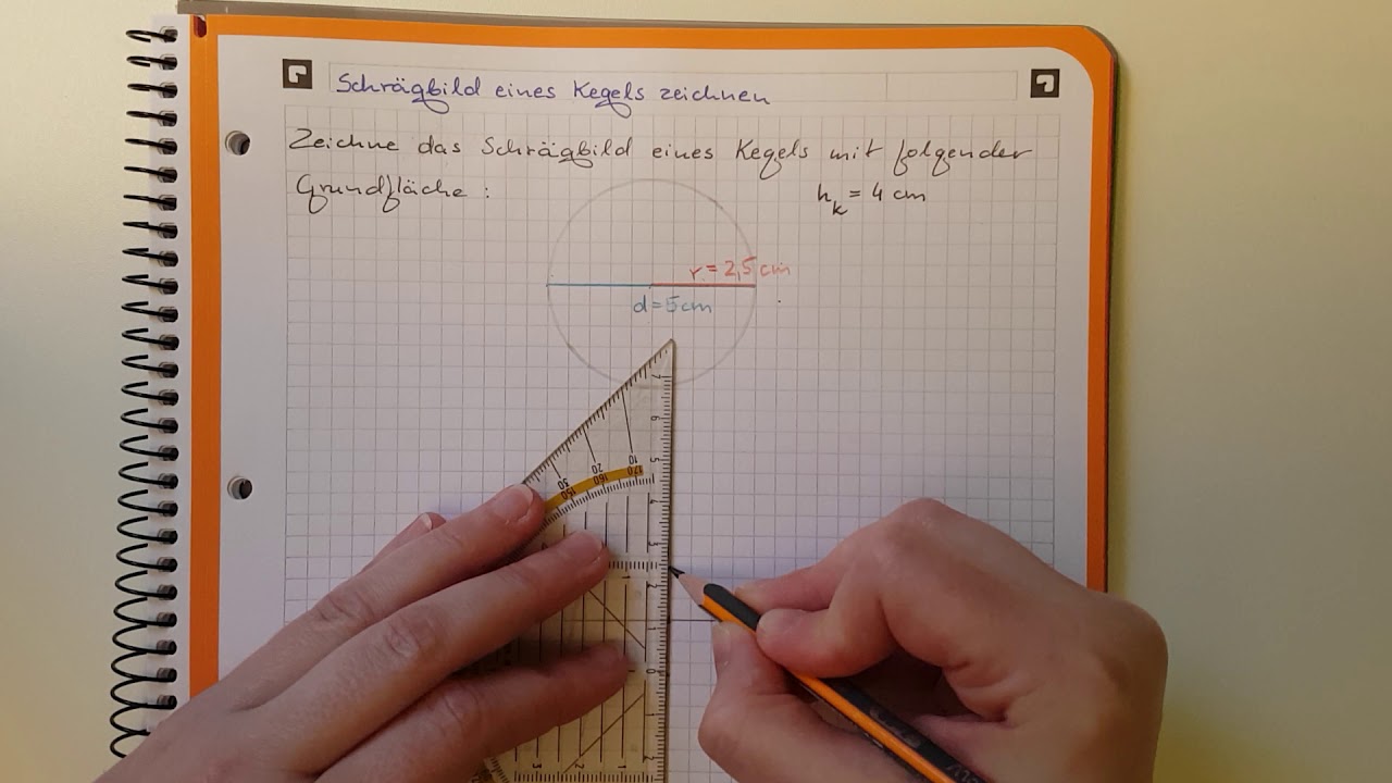 Schrägbild eines Kegels