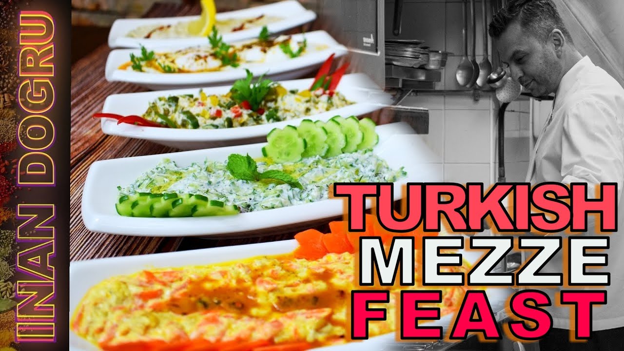 TURKISH MEZZE APPETIZER FEAST / 5 DIFFERENT EASY HEALTHY TASTY RECIPE