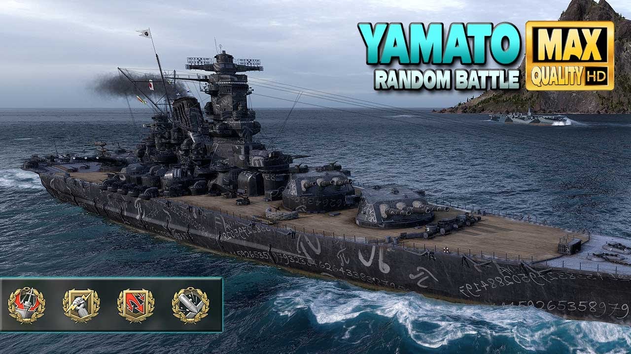 Battleship Yamato on map Shards - World of Warships