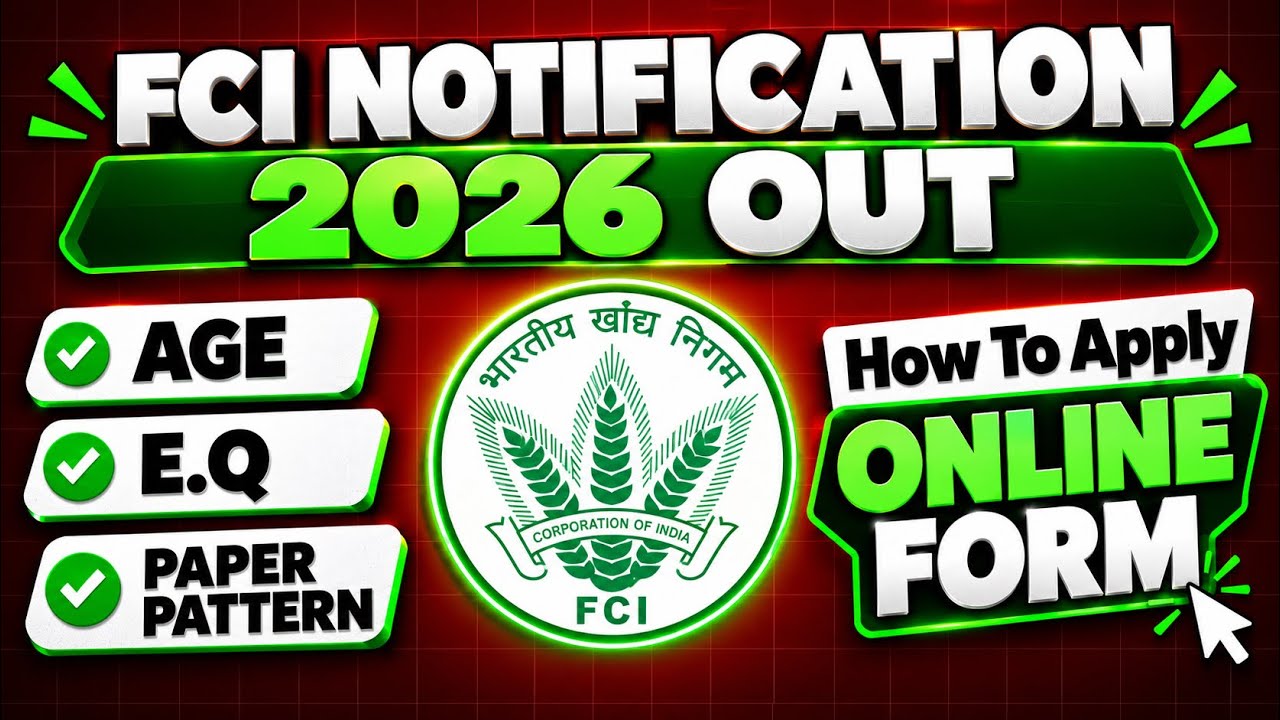 🔴FCI NOTIFICATION 2026 OUT😱FOOD SAFETY OFFICER RECRUITMENT 2026 | FSO VACANCY 2026