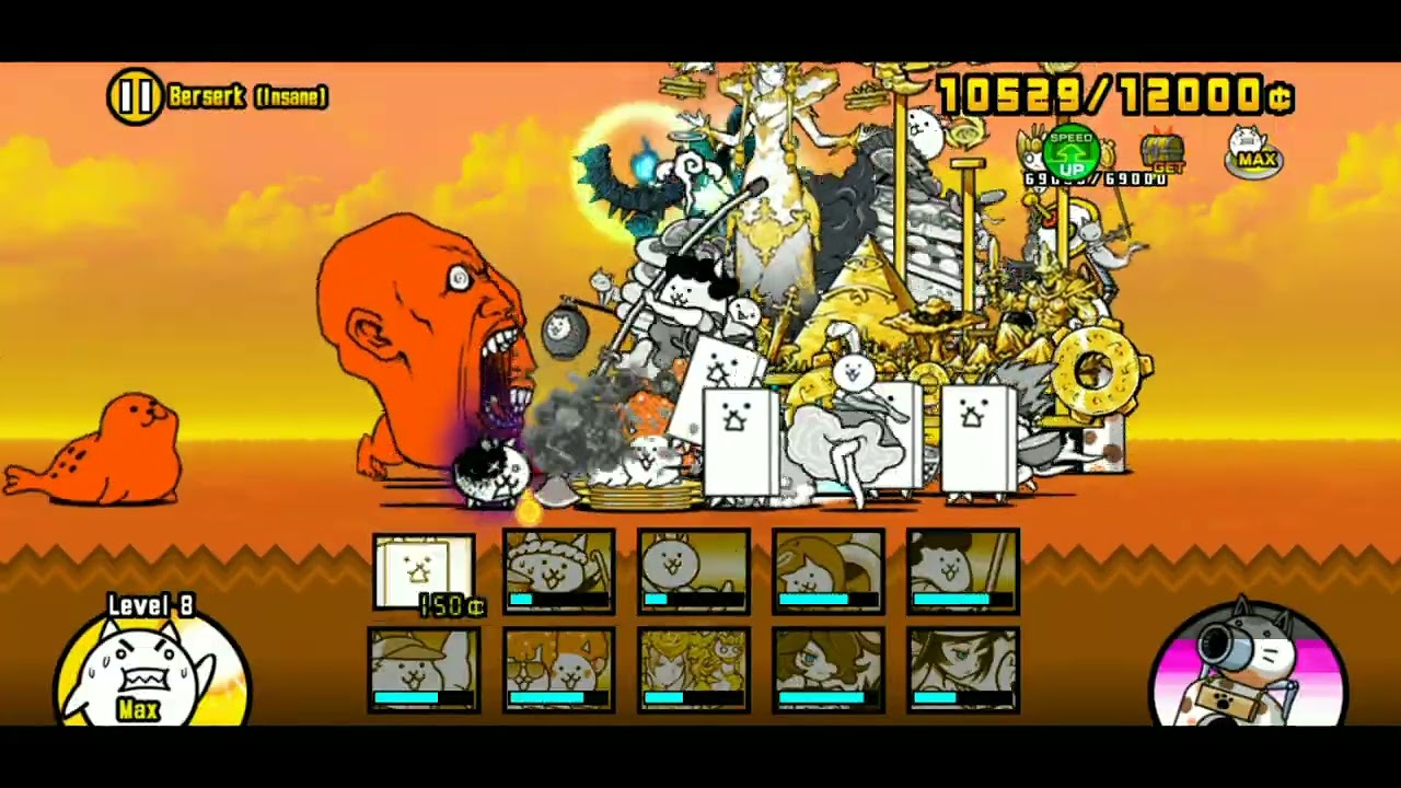 Beating Craze Axe, Bird and Titan (Level 40 unit) (no talent's and tank cat TF)
