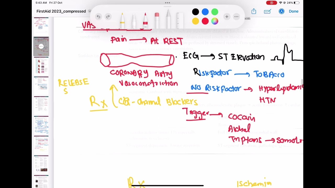 vasospastic prinzmetal angina  #cardiology 80 | First Aid USMLE Step 1 in Urdu/Hindi |