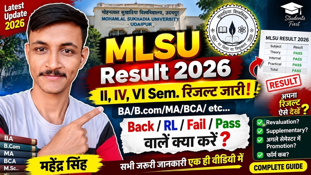 MLSU Result 2026 Released 🔥 II, IV, VI Sem Result | BA B.Com MA BCA Result | MLSU Back/RL/Fail/Pa...