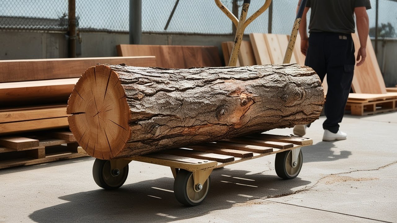 Building A Combined Table From Leftover Wood And Cross-Cut Tree Rings With Strange Colors