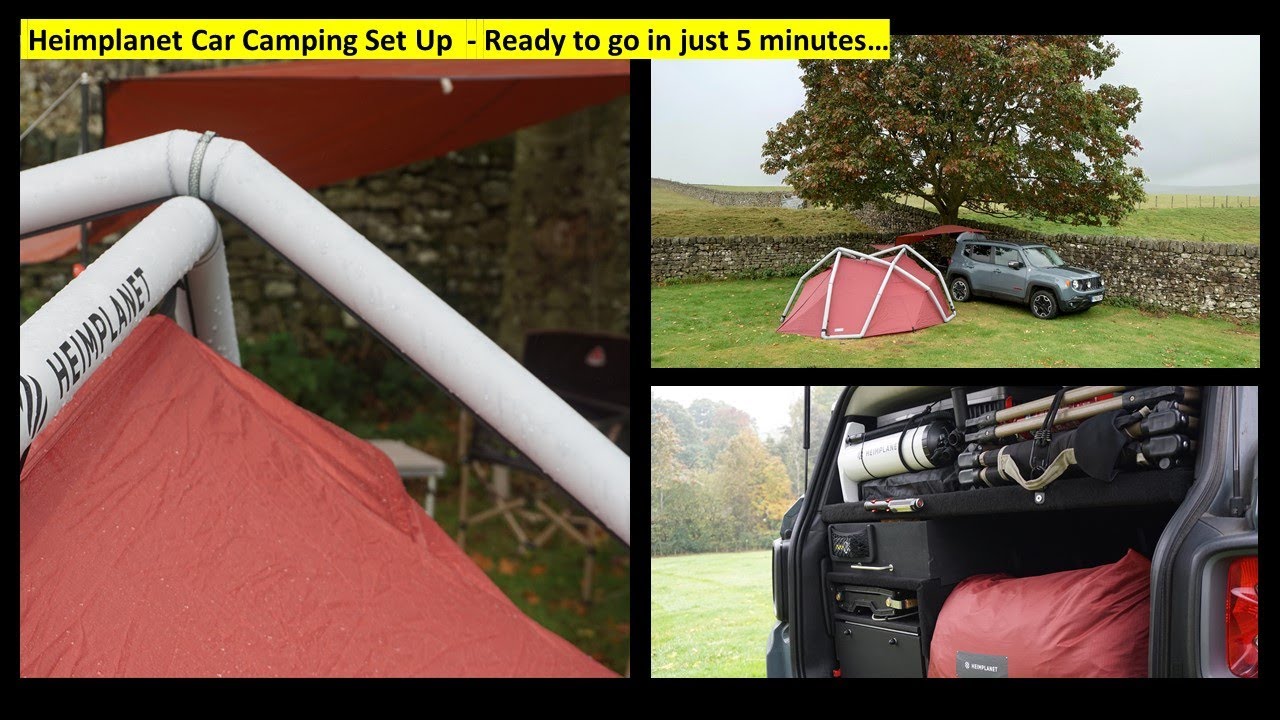 Heimplanet 'Back Door' tent demo (my inflatable Jeep Renegade car camping companion)