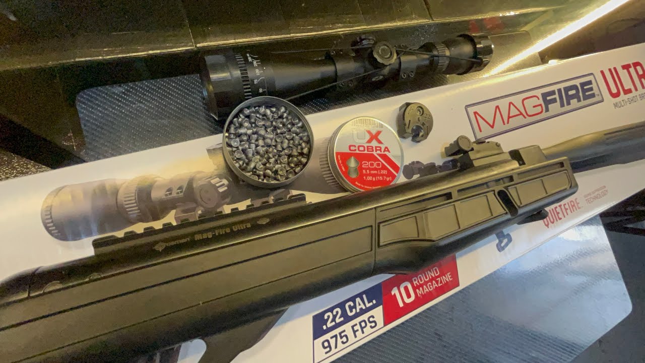 Crosman MagFire Ultra 22 Break Barrel Rifle quick review and testing