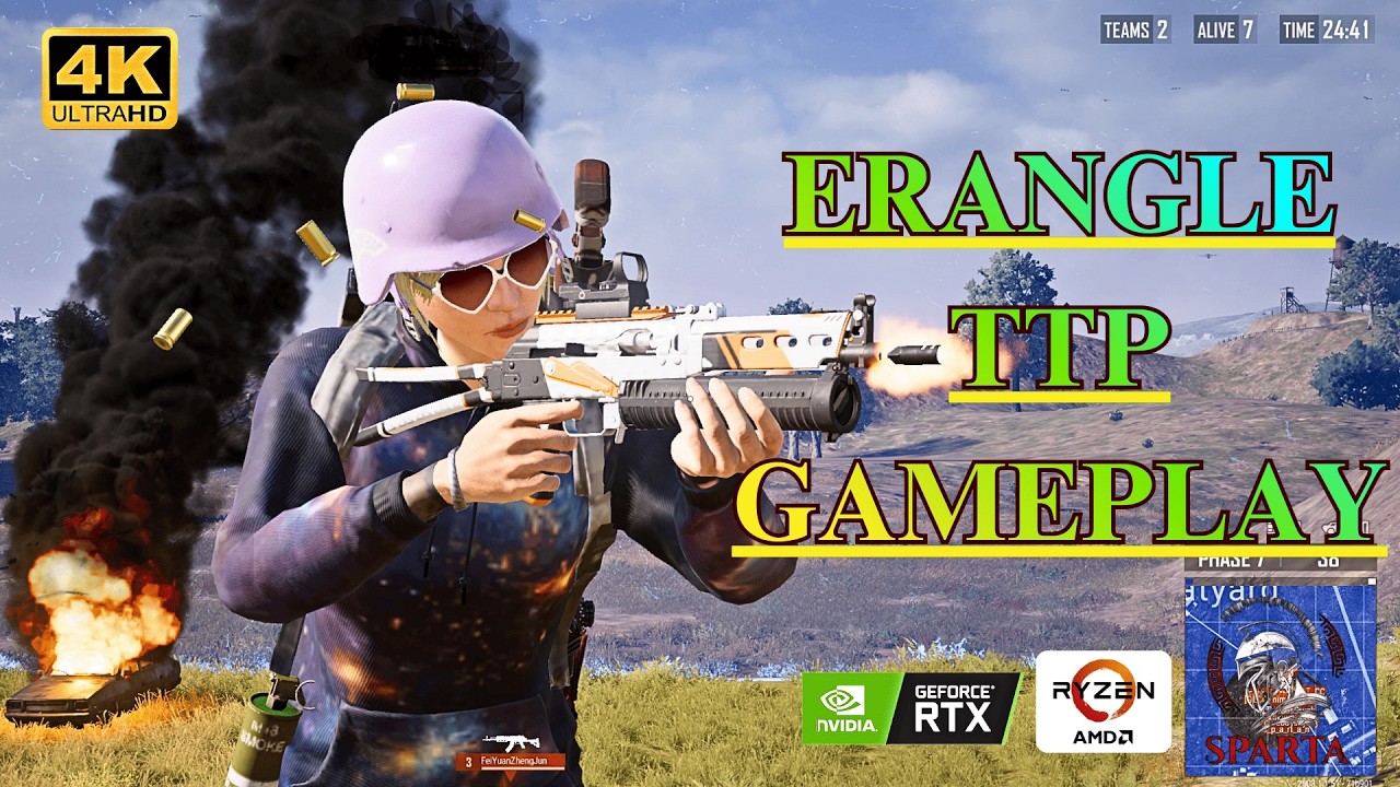 PUBG PC Erangel Random Squad Gameplay (TPP, 4K 60FPS, No Commentary)