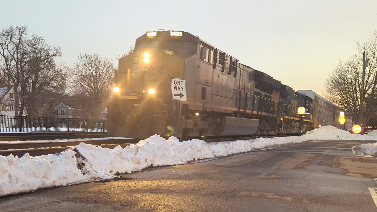 Northbound CSX autorack on track one 