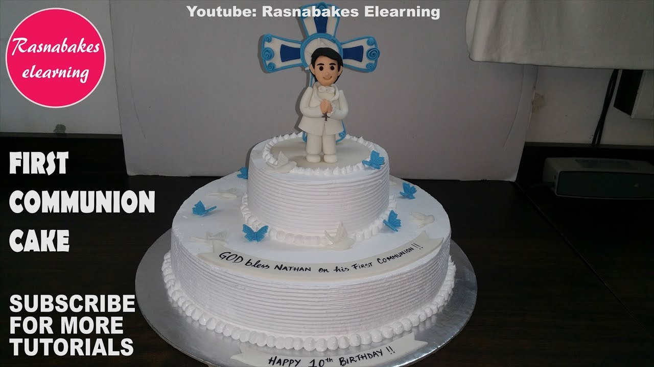how to make first holy communion cakes for boy:cake decorating tutorial classes video
